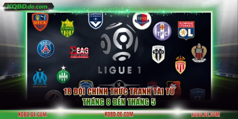 18 đội chính thức tranh tài từ tháng 8 đến tháng 5