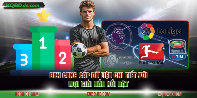 BXH cung cấp dữ liệu chi tiết với mọi giải đấu nổi bật