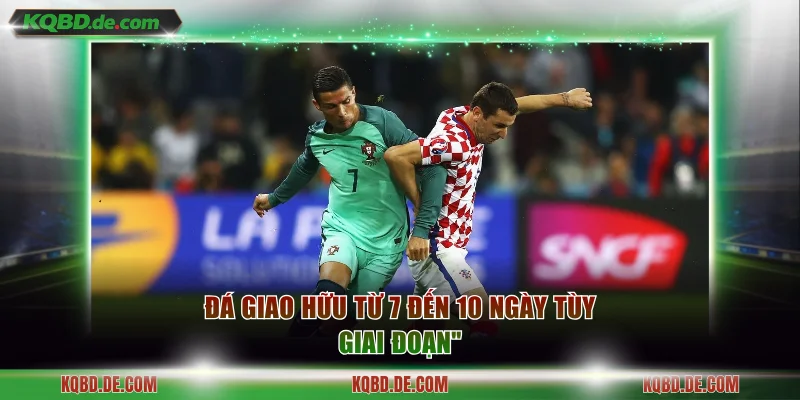Đá giao hữu từ 7 đến 10 ngày tùy giai đoạn